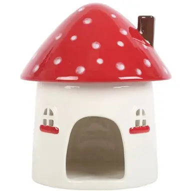 Whimsical Mushroom House Oil and Wax  Burner