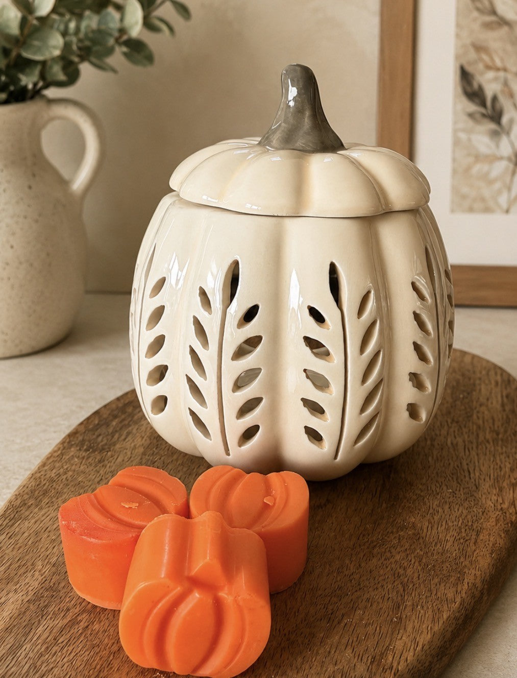 White Gloss Pumpkin Wax Melt Burner